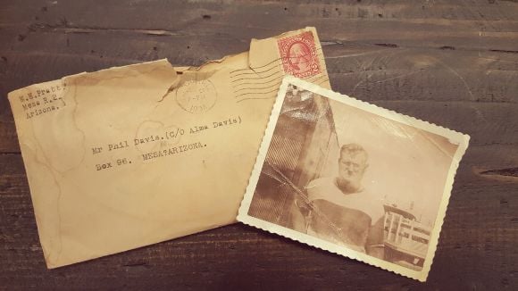 Vintage Envelope Water Damage and Picture
