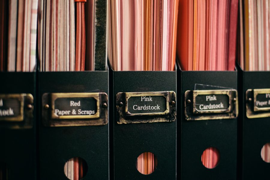 Vertical Cardstock Storage by Color