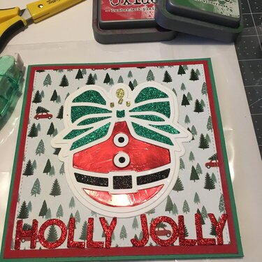 Bling Ornament Santa Card