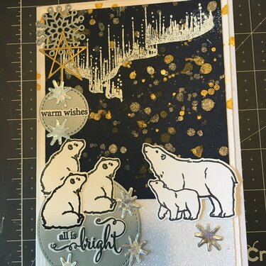 Polar Bear & Aurora Holiday Card