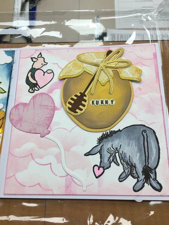 Winnie the Pooh Inspired Baby Card; Baby Girl; Stamping; Die Cuts