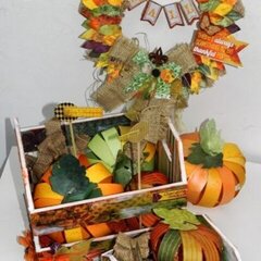 Fall Wreath and Wood Boxes by Solange Marques