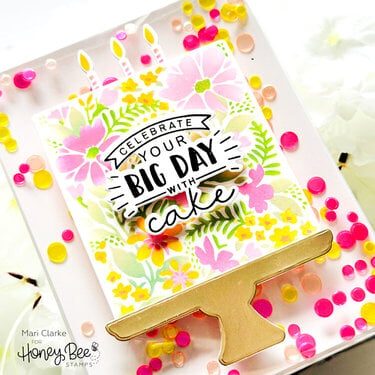 Honey Bee Stamps Celebrate Card by Mari Clarke