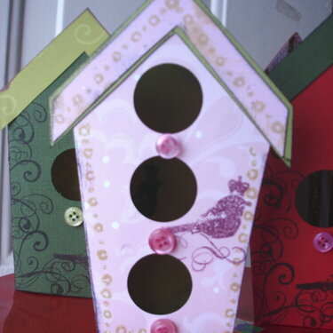 (birdhouse Christmas card)