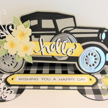 Classic Car Easel Card with Hello