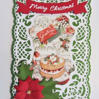 Victorian Frame Christmas Card with Cake