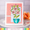 Potted Lily with Embossed Plaid background card
