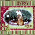 Gypsy's Christmas LO in her hat...