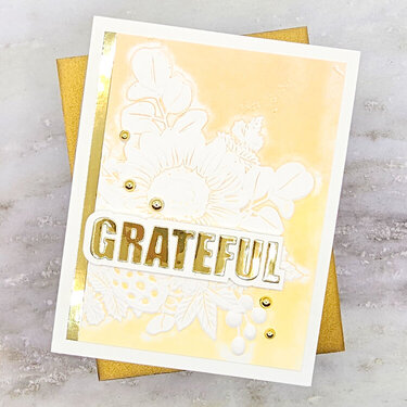 Grateful floral embossed card