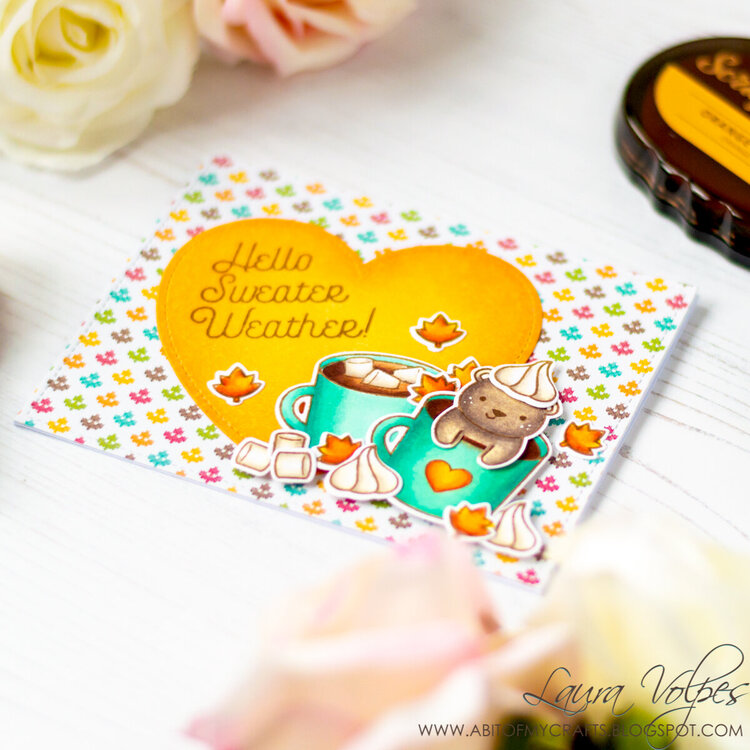 Scrapbook com Domed Ink Blending Tools |  Fall Card feat Lawn Fawn Thanks a Latte
