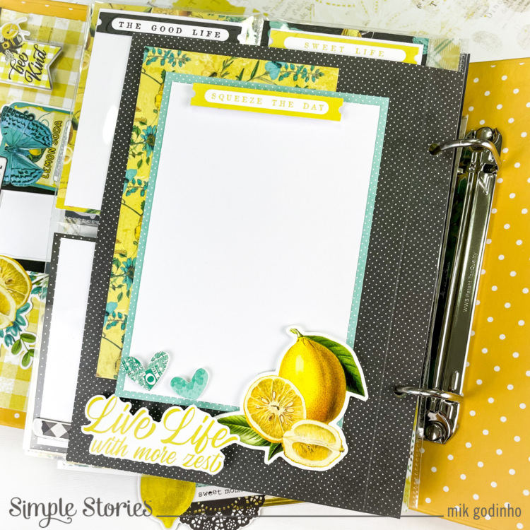 Snap Binder with SV Lemon Twist Collection - Simple Stories