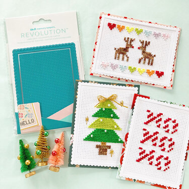 cross-stitch holiday cards
