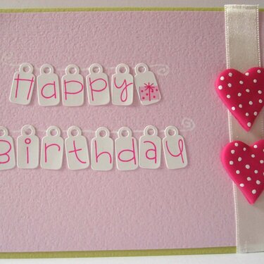 Birthday Card- polka-dot hearts