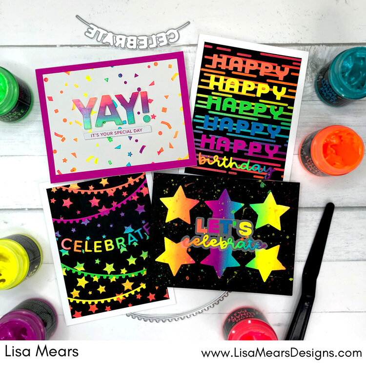 Neon Lunar Paste Birthday Cards