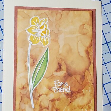 Daffodil on marbling