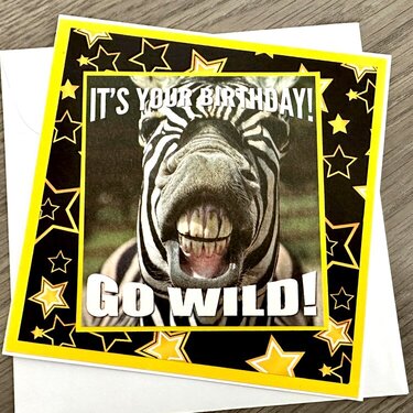 Wild Zebra birthday card