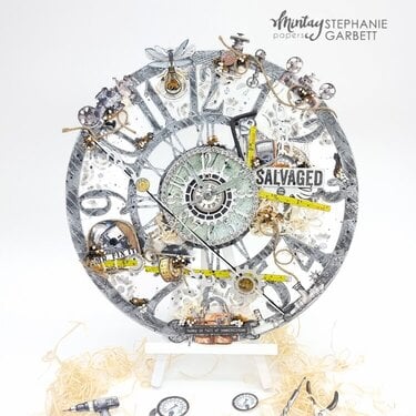 Clock with Chippies and &quot;Mr. Fix It&quot; collection by Stephanie Garbett