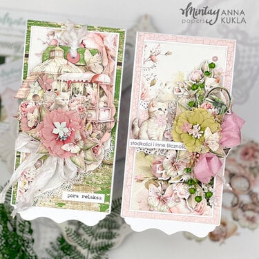 DL cards with &quot;Peony garden &quot; and Fancy Cards by Anna Kukla