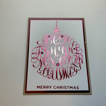 Pink foiled Christmas card