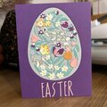 Purple Floral Egg Easter Card