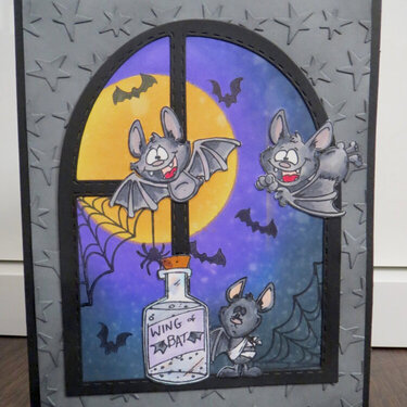 Halloween Bat Window card 1