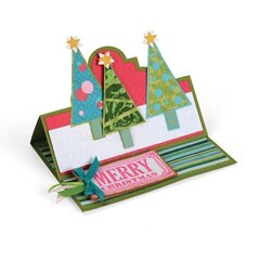 Merry Christmas Trees Stand-Ups Card by Wendy Cuskey