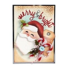 Merry and Bright Santa Card