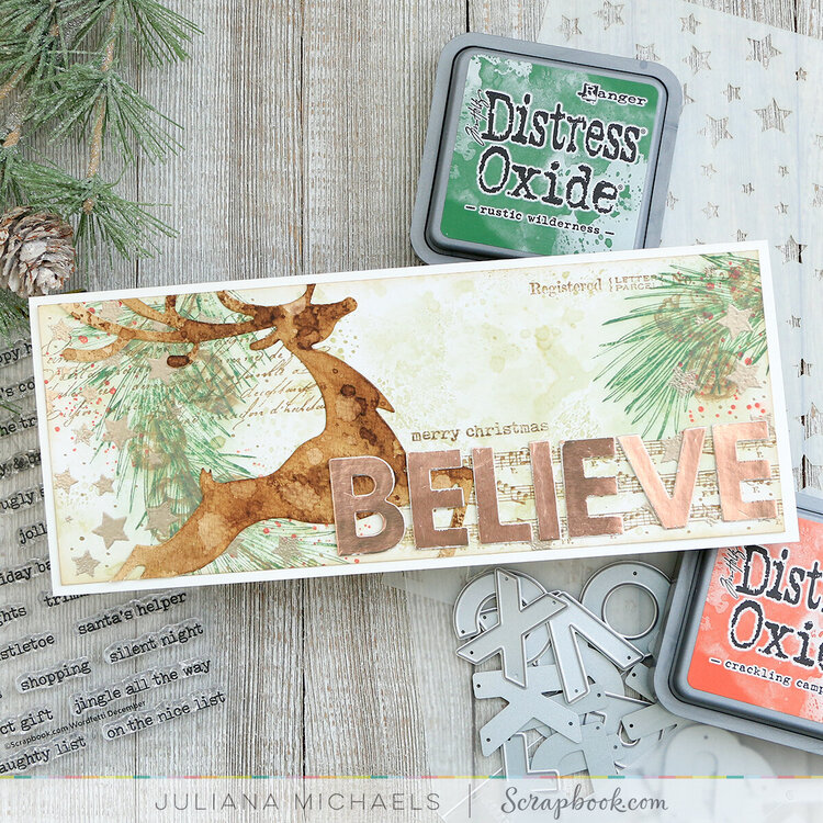 Believe Slimline Christmas Card