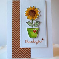 Lawn Fawn "Friendship Grows" Stamps and Die Cutting Template Thank You Card