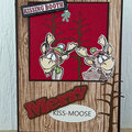 Kissing Moose Christmas card