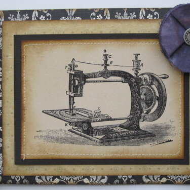 Antique Sewing Machine Card