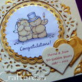 golden wedding anniversary card forever friends personalised hearts