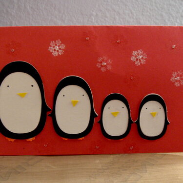 Our family in penguins Christmas card