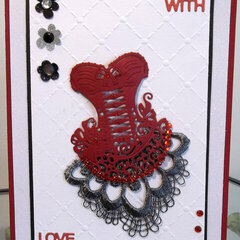 Tattered lace corset card