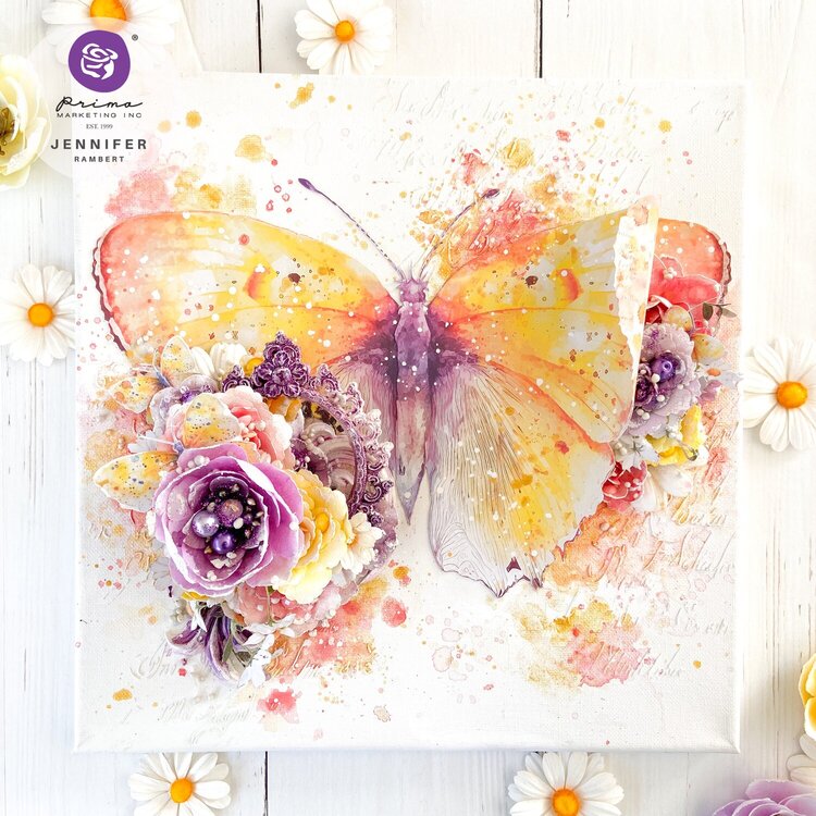 Floral Butterfly Canvas by Jennifer 