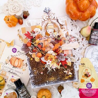 Fall theme canvas with Julie Nutting dolls- Inspiration by Tanya Cloete