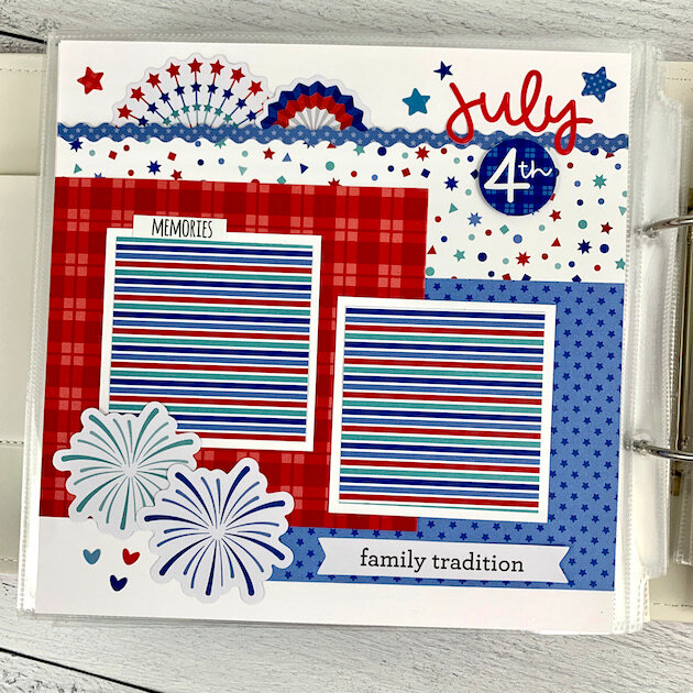 4th of July Scrapbook Layouts - Project Idea 