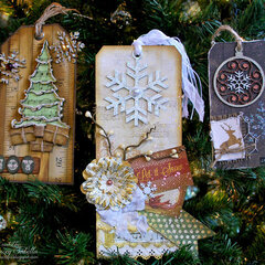 Christmas Ornament Tags for the Leaky Shed Studio/BoBunny Product Swap
