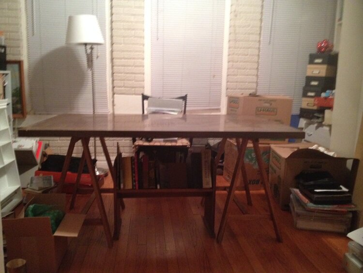 My new work table in my new craftroom!