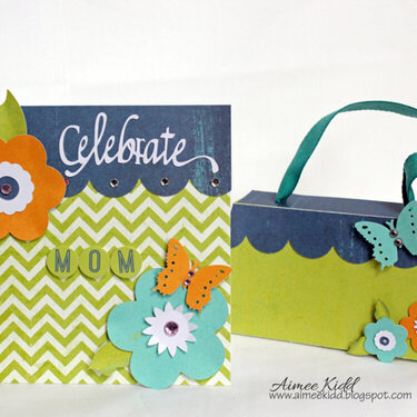 Mother&#039;s Day card with matching purse gift box