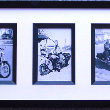 Trio of photos on motorcycles