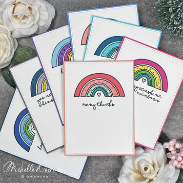 Rainbow note card set 