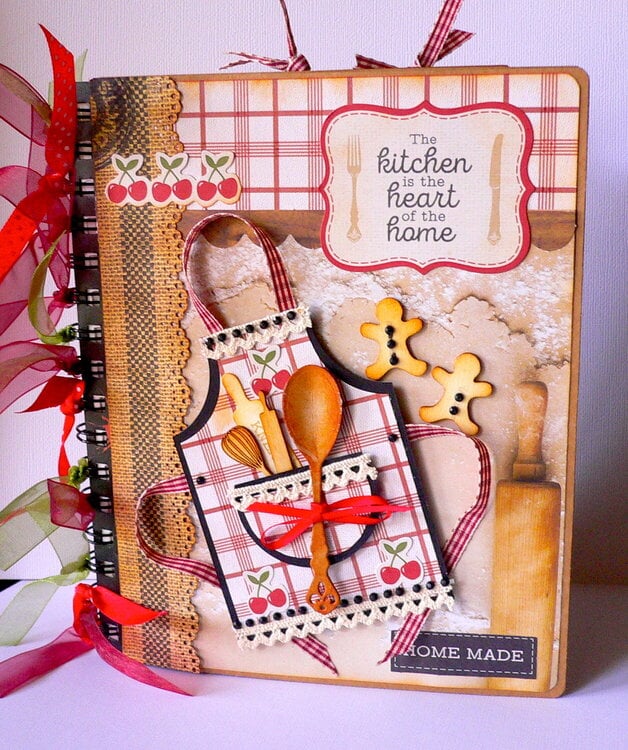 Recipe Book created with Bon Appetit Paper collection, Kaisercraft