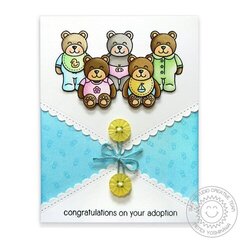 Baby Bear & Fishtail Banners II Card by Mendi Yoshikawa