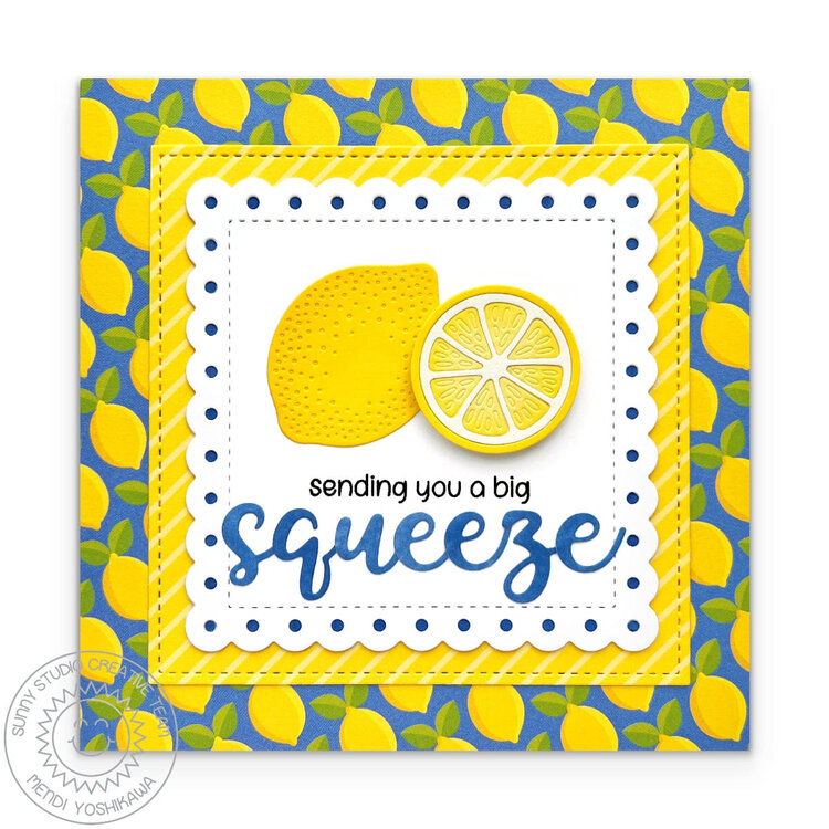 Sunny Studio Sending A Big Squeeze Lemon Card by Mendi Yoshikawa