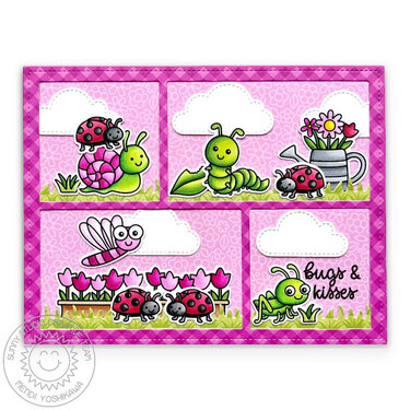 Sunny Studio Garden Critters Valentine&#039;s Day Card by Mendi Yoshikawa