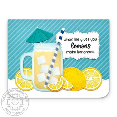 Sunny Studio Fresh Lemons Summer Lemonade Card by Mendi Yoshikawa