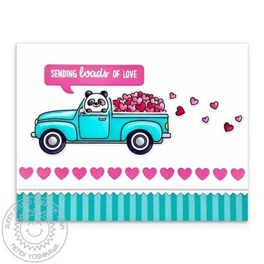 Sunny Studio Truckloads of Love Love Themed Card by Mendi Yoshikawa
