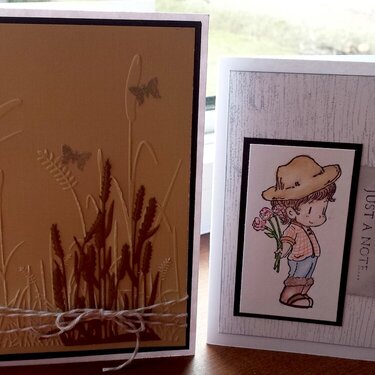 Wheat Sympathy Card and &quot;Just a Note&quot; Card