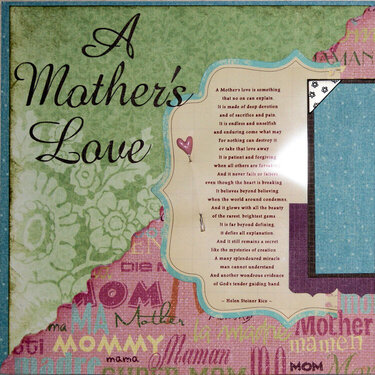 A MOTHER&#039;S LOVE ~ LEFT SIDE